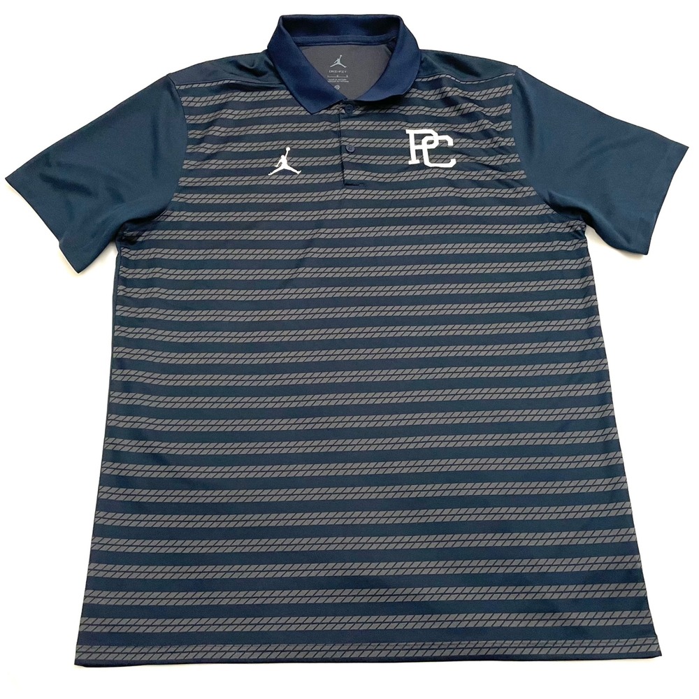 Jordan Men's Dri-FIT Coach Victory Polo Large Blue Striped Dri-Fit FN6924-422